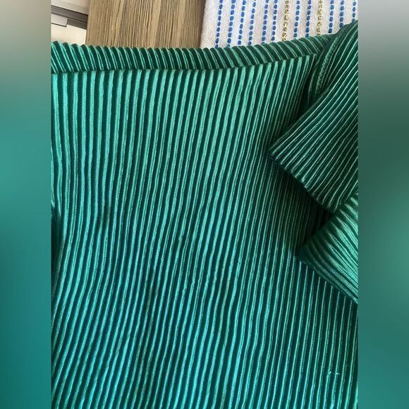 MONACO Suit Women Green 2 Pieces Shirt and pants set Sz L very comfortable NEW - Picture 10 of 16